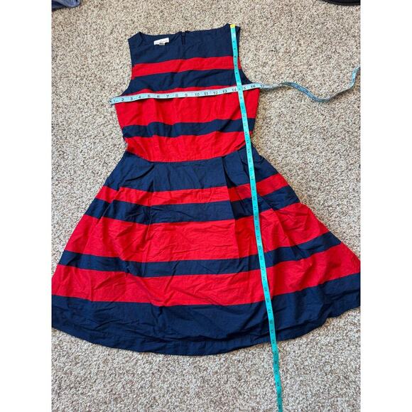L.L. Bean Signature Dress, size 2 Petite, Red & Blue Sleeveless, Fit N Flare - Picture 5 of 9